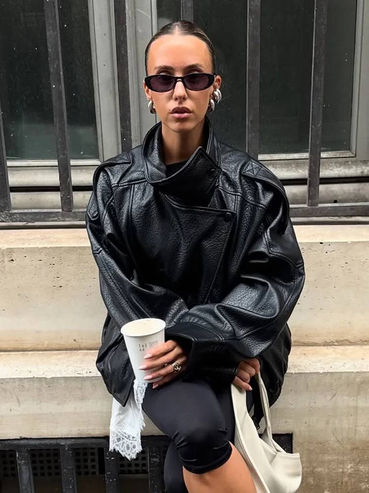 Street Fashion Taiwan - Femmes automne mode asymétrique bouton poche