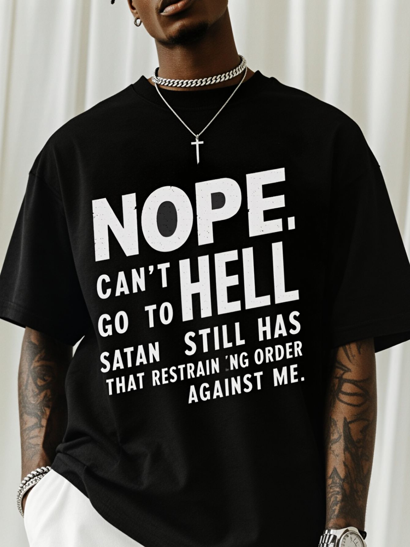 Street Style Fashion Quotes - T-shirt imprimé « NOPE NOT GOING