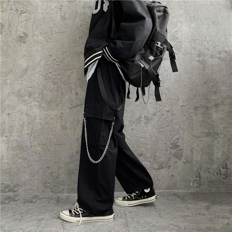 Cargo Pant Wide - Pantalon cargo style coréen, coupe droite