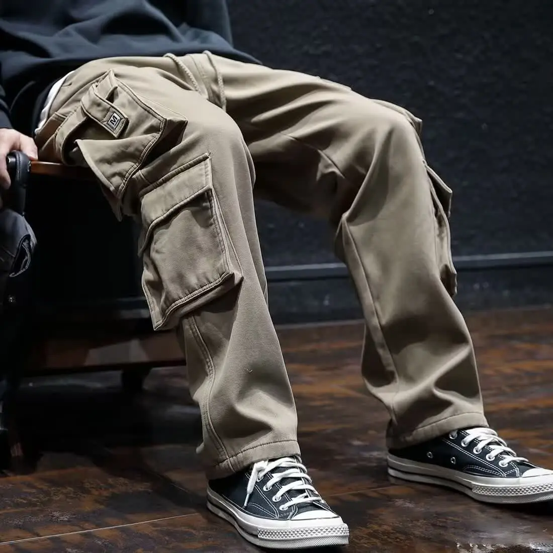 Cargo Pant Wide - FJMan-Pantalon Cargo Droit à Poches Multiples