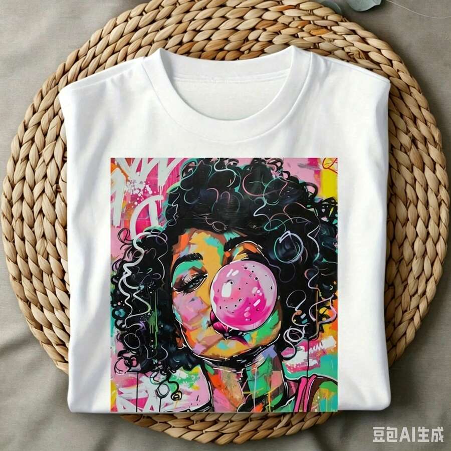 Street Fashion Trends 2025 - T-shirt graphique décontracté pour femme, col