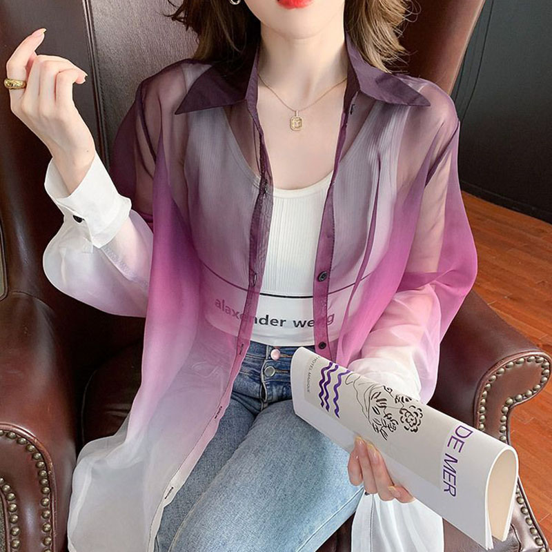 Street Fashion In Korea - Chemise en mousseline de soie pour