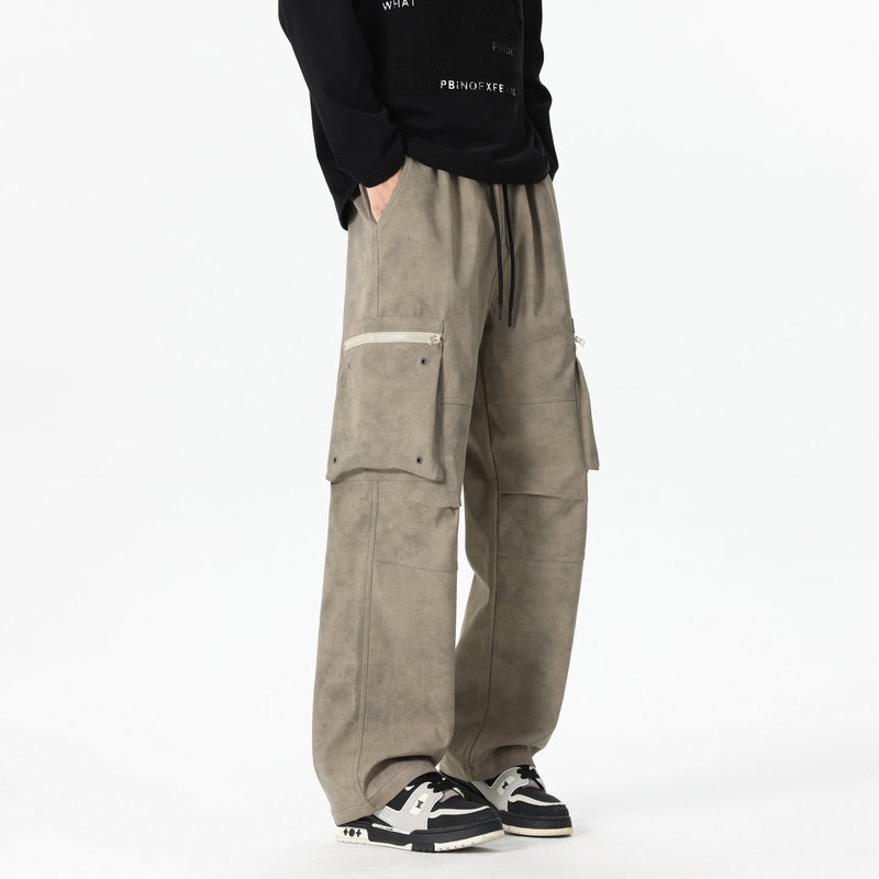 Cargo Pant Wide - Pantalon élastique taille haute pour hommes,