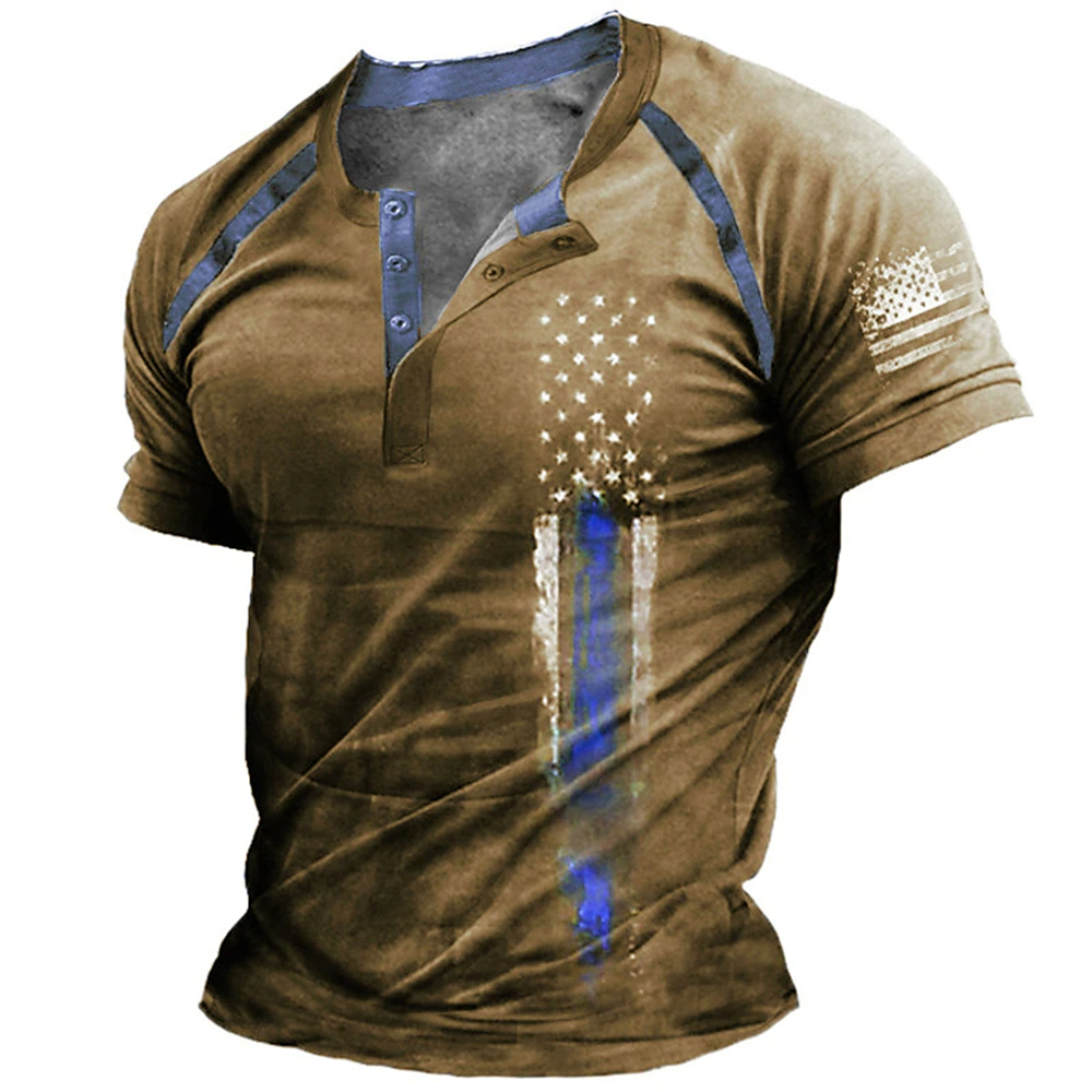 Street Fashion Men - T-shirt décontracté pour homme à col