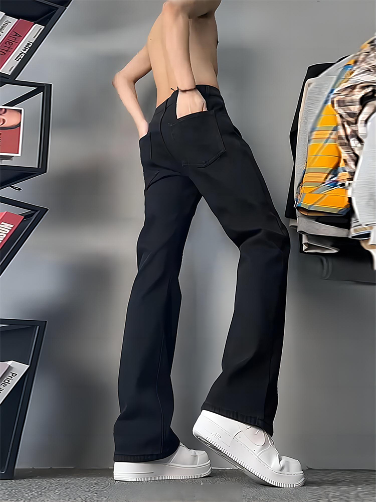 Street Fashion Co - Jean droit doublé polaire noir Cleanfit