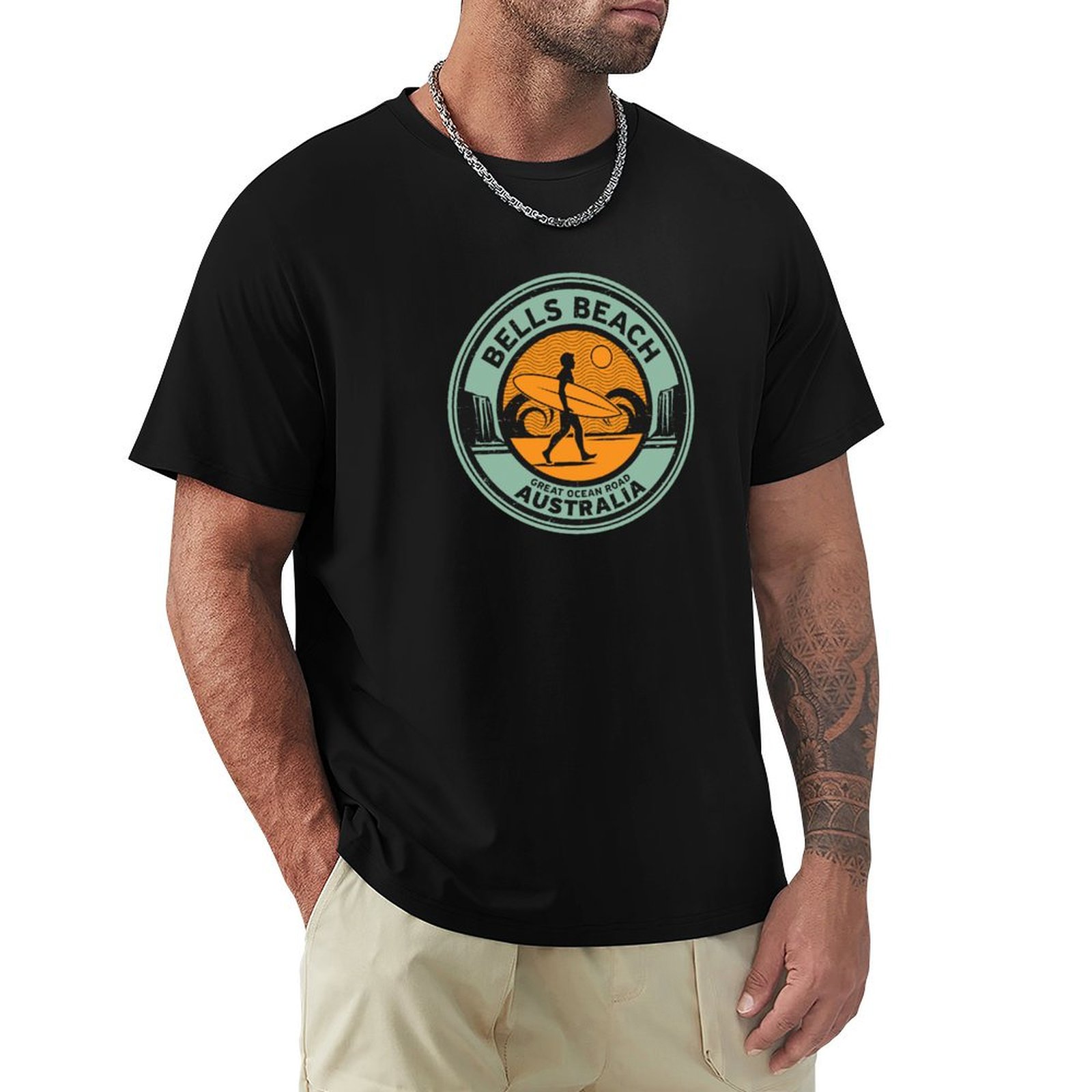 Street Fashion Australia - Bells Beach, Australie T-shirt décontracté à