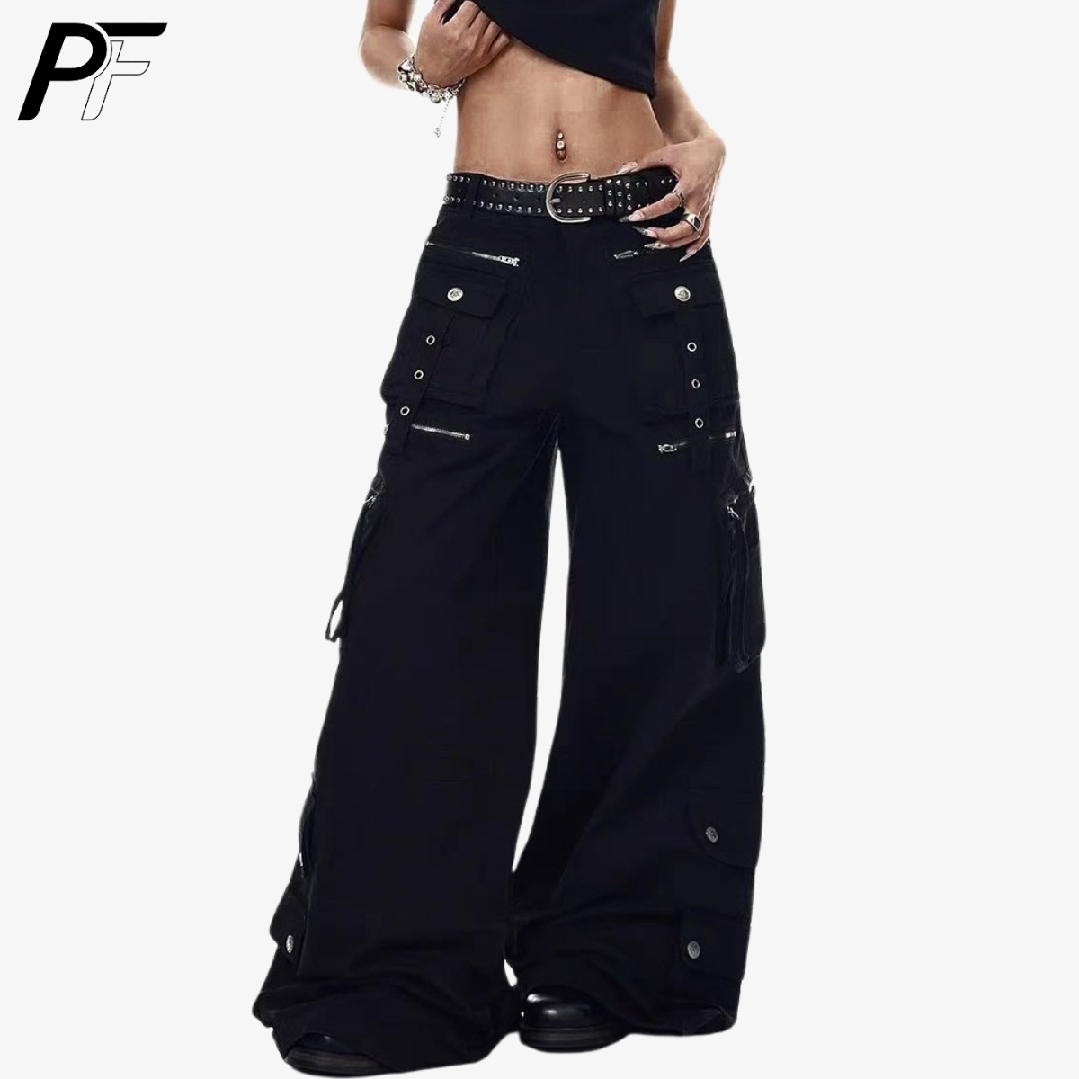 Cargo Pant Wide - Pantalon cargo ample Grunge Techwear Y2K,