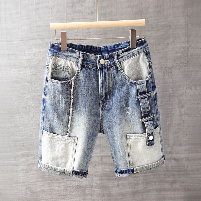 Street Fashion In Korea - Jean court homme pantalon avec poches