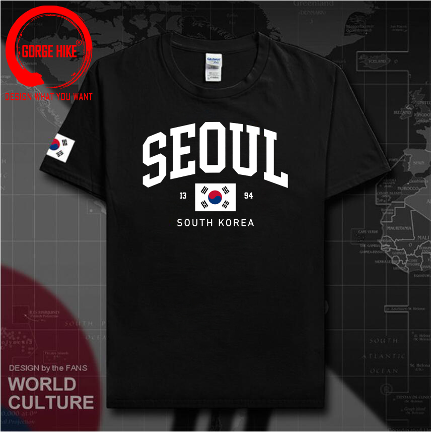 Street Fashion Seoul - T-shirts unisexes avec drapeau sud-coréen de