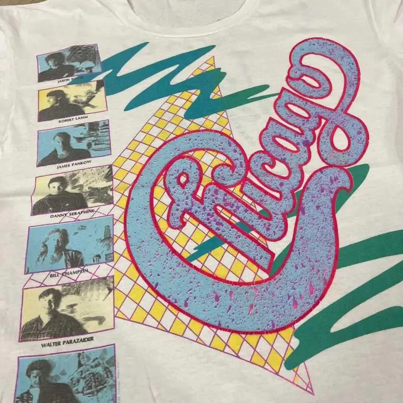 Street Fashion Chicago - Vtg 80S Chicago Band T-shirt blanc