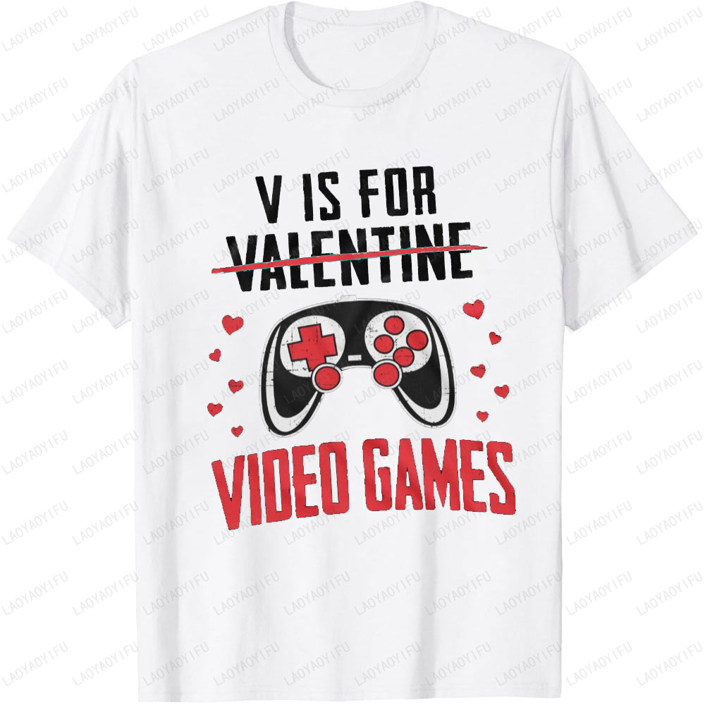 Street Fashion Videos - Drôle saint valentin imprimé t-shirt hommes