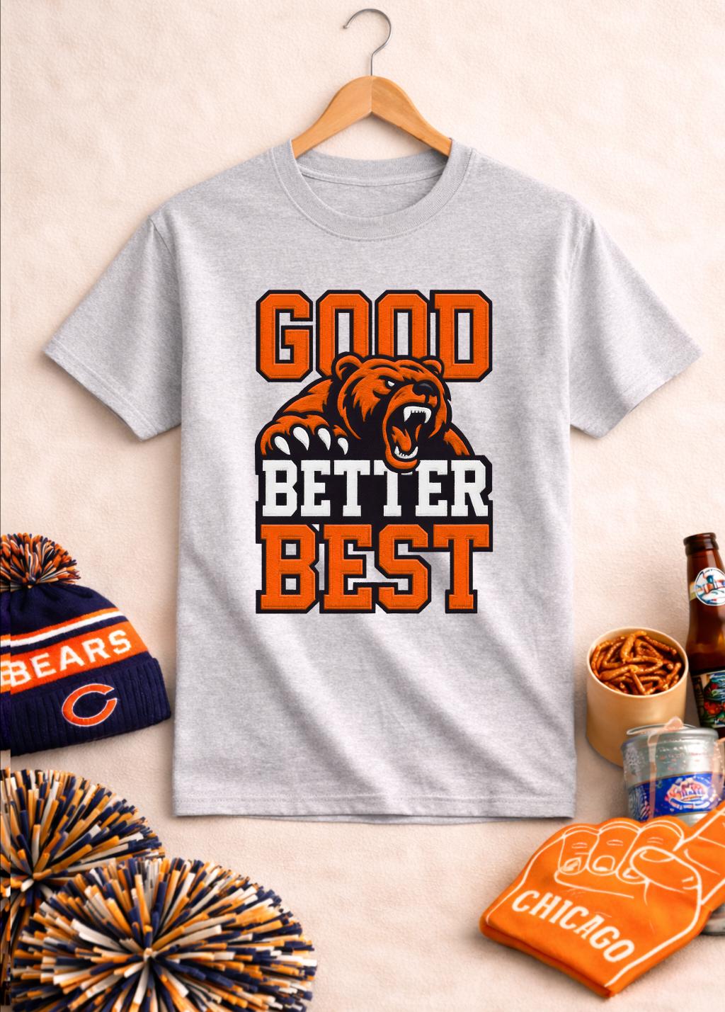 T-shirt Good Better Best Bear, - Street Fashion Chicago avis et prix