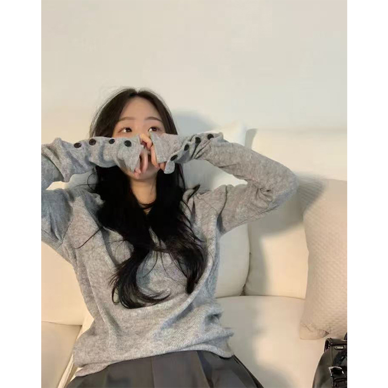 MEXZT Streetwear gris pull fem - Street Fashion In Korea avis et prix