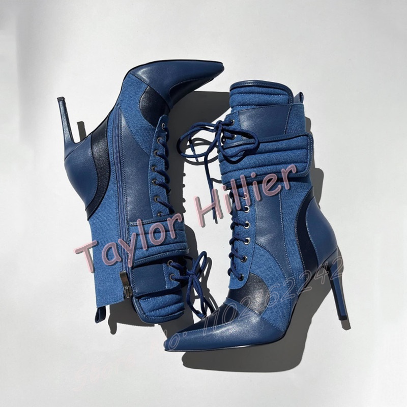 Bottines de sport en Denim ble - Street Fashion Luxury avis et prix