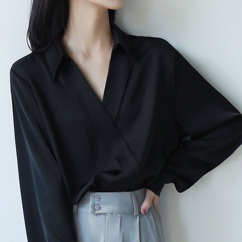 Gidyq-Chemises noires en mouss - Street Fashion In Korea avis et prix