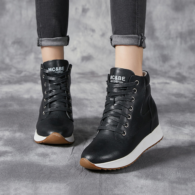Bottines en cuir véritable pou - Chunky Sneaker Platform avis et prix