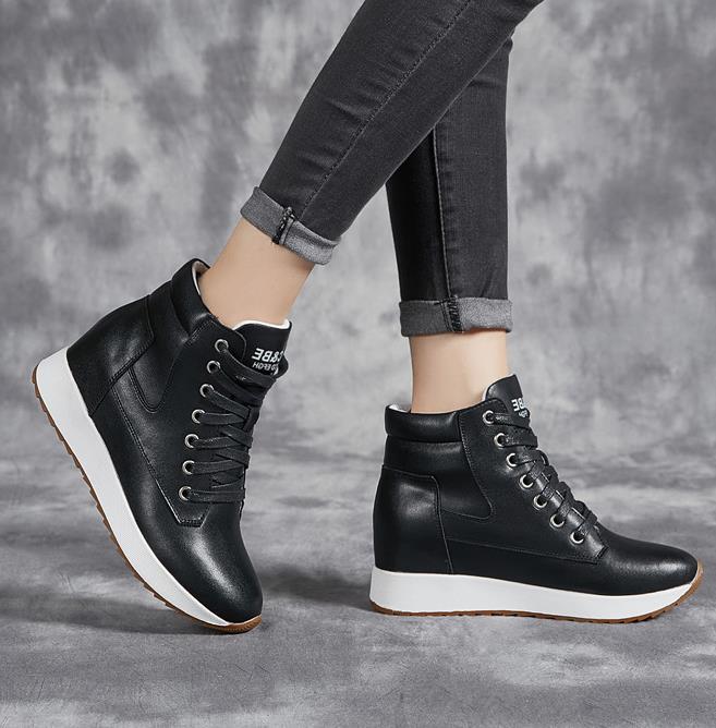 Bottines en cuir véritable pou - Chunky Sneaker Platform avis et prix