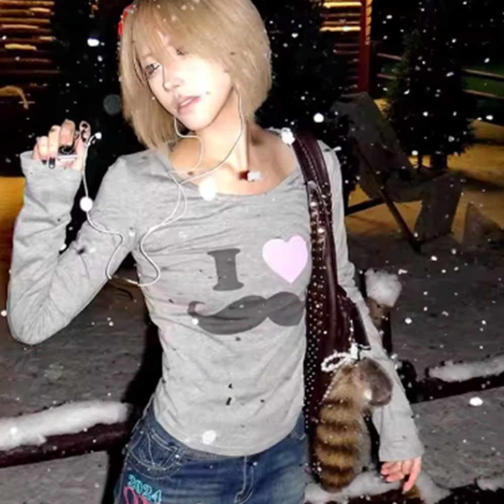 T-shirt japonais Y2K à imprimé - Street Fashion In Korea avis et prix