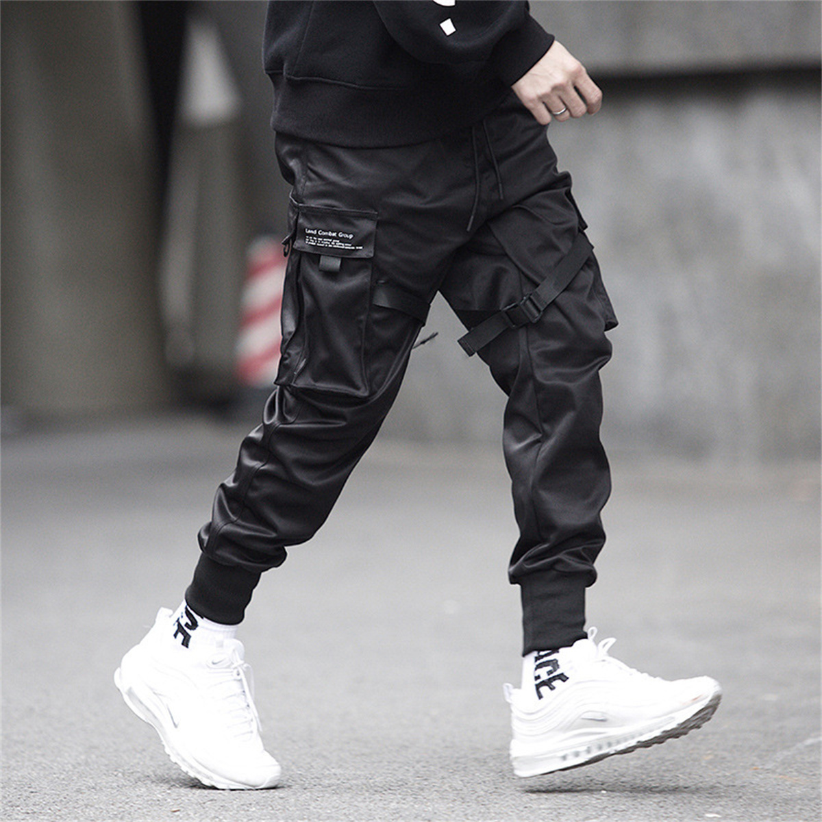 Pantalon Cargo Hip Hop noir, p - Street Fashion In Korea avis et prix