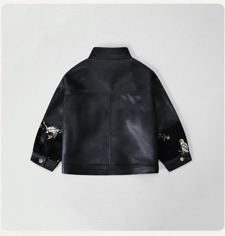 Veste de moto en cuir Pu brodé - Street Fashion Kids avis et prix