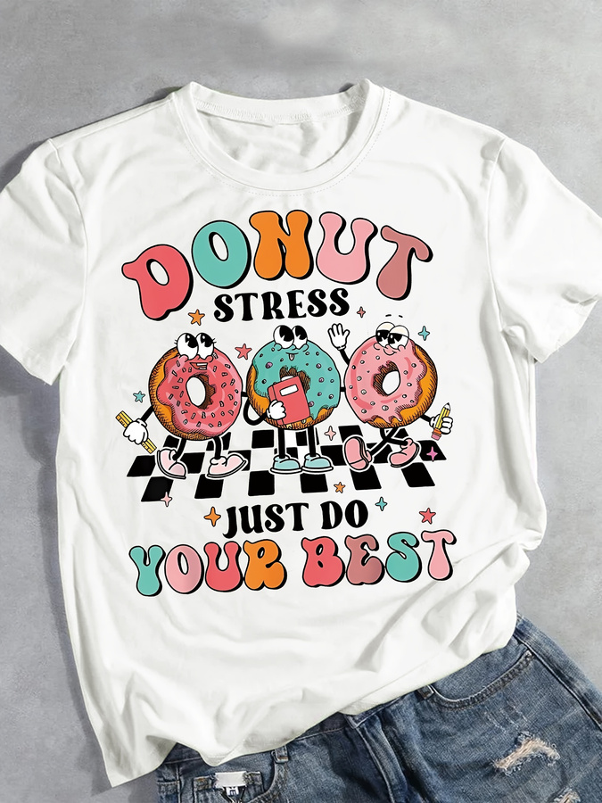 T-shirt imprimé dessin animé D - Street Fashion Trends 2025 avis et prix