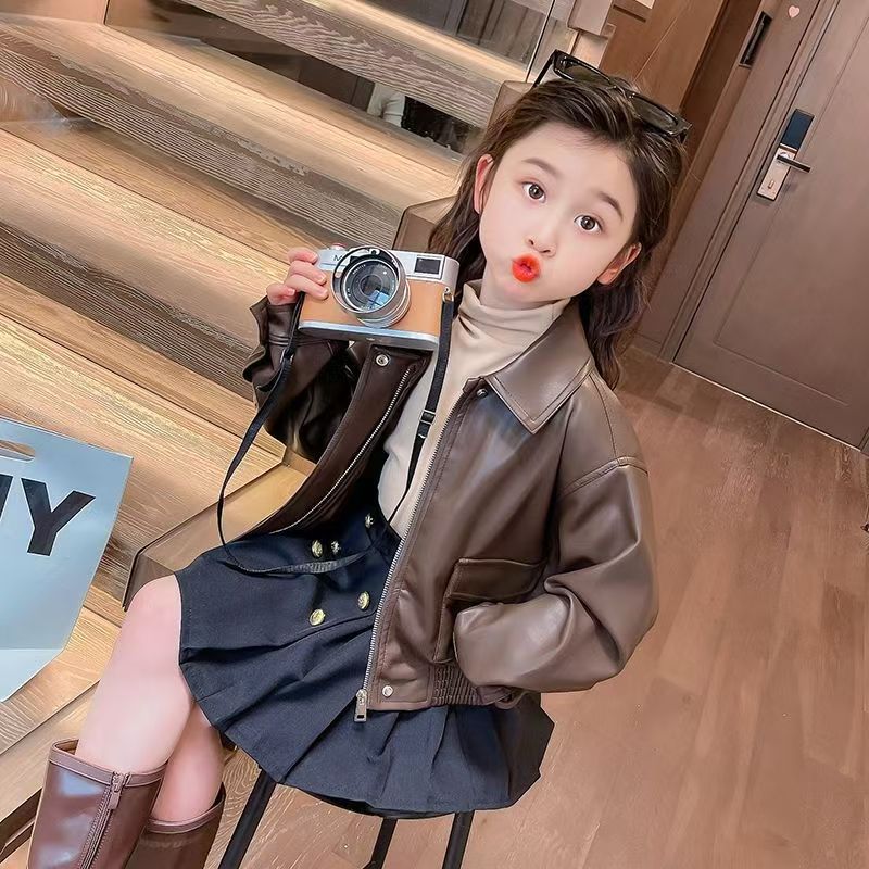 Veste en cuir PU courte à reve - Street Fashion Kids avis et prix