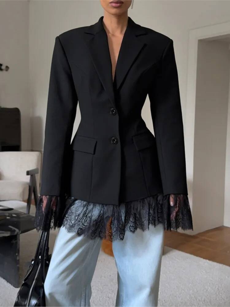 Élégant dentelle Blazer mantea - Street Fashion Taiwan avis et prix