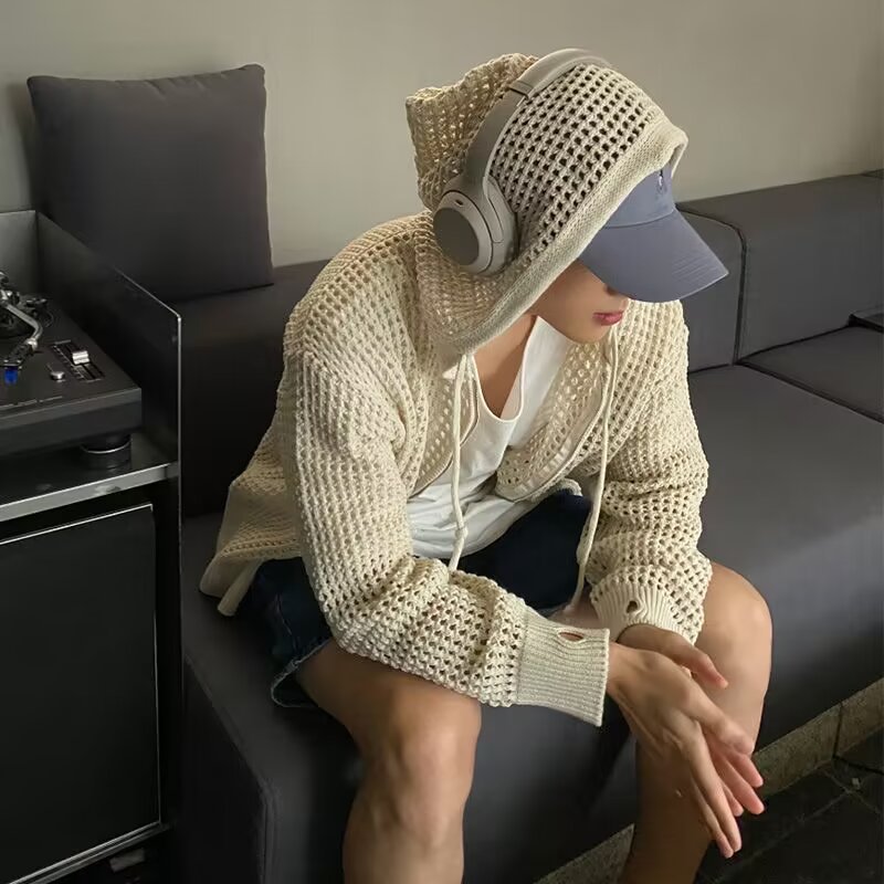 2026 Cardigan tricoté à capuch - Street Fashion In Korea avis et prix
