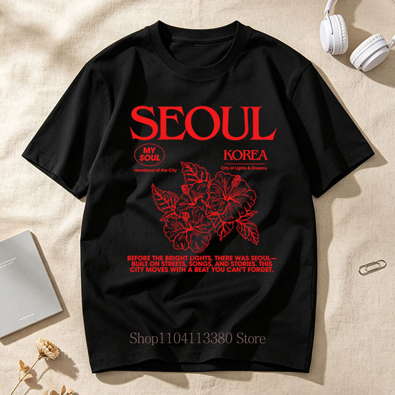T-shirts imprimés hibiscus sty - Street Fashion Seoul avis et prix