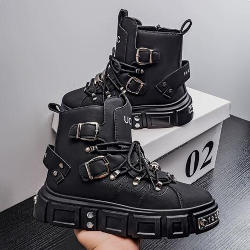 Baskets montantes noires à riv - Street Fashion Luxury avis et prix